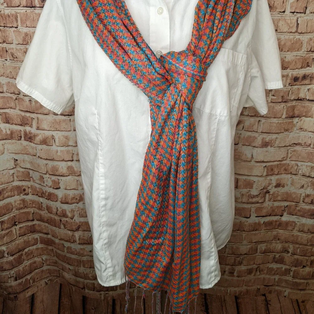 Multi-Color Scarf 82 long by 20 Wide with Tassels